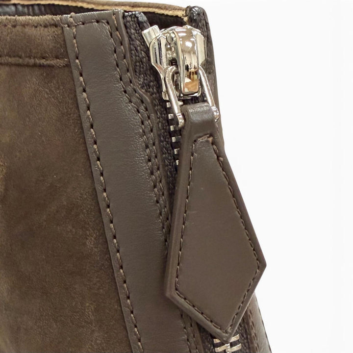 未使用品△HERMES エルメス 242074Z シングル55 スウェードレザー センタージップ アンクルブーツ ショートブーツ ダークブラウン 36.5