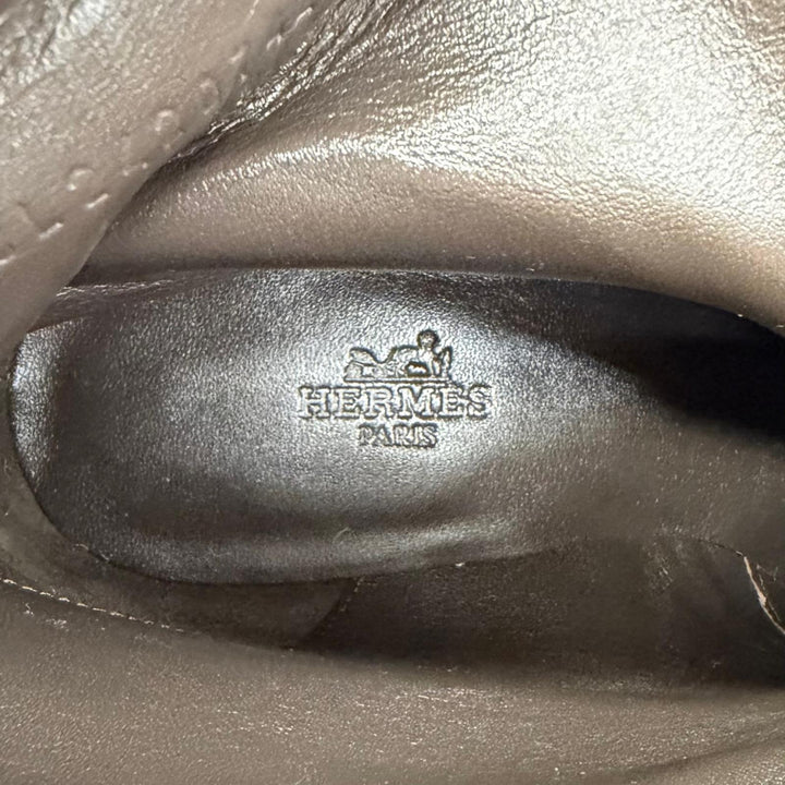 未使用品△HERMES エルメス 242074Z シングル55 スウェードレザー センタージップ アンクルブーツ ショートブーツ ダークブラウン 36.5