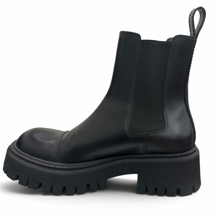 極美品□BALENCIAGA バレンシアガ 636599 TRACTOR 20MM レザー 厚底 サイドゴア チェルシー ブーツ ブラック 40 イタリア製 メンズ