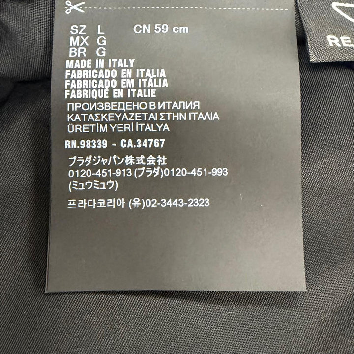 極美品▼PRADA プラダ 2025年製 2HC137 Re-Nylon トライアングルロゴ 三角プレート 帽子 バケットハットブラック L 伊製 正規品 メンズ