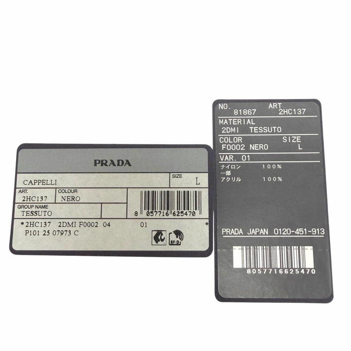 極美品▼PRADA プラダ 2025年製 2HC137 Re-Nylon トライアングルロゴ 三角プレート 帽子 バケットハットブラック L 伊製 正規品 メンズ