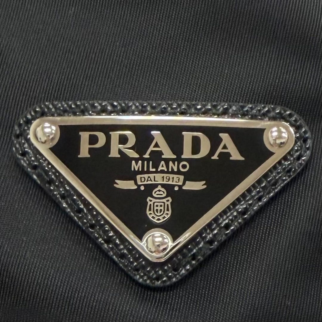 極美品▼PRADA プラダ 2025年製 2HC137 Re-Nylon トライアングルロゴ 三角プレート 帽子 バケットハットブラック L 伊製 正規品 メンズ