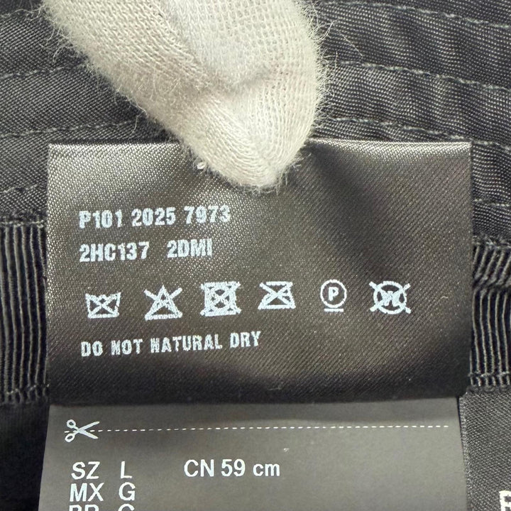 極美品▼PRADA プラダ 2025年製 2HC137 Re-Nylon トライアングルロゴ 三角プレート 帽子 バケットハットブラック L 伊製 正規品 メンズ