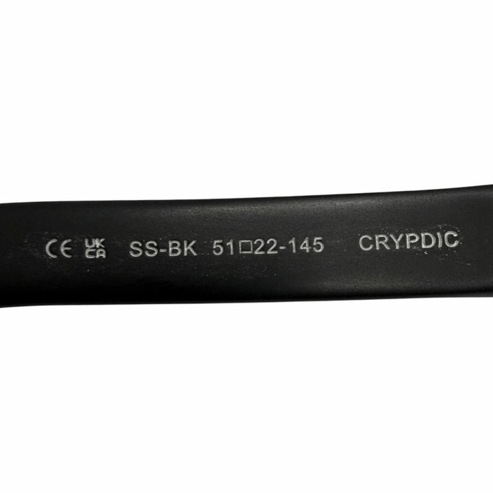美品□CHROME HEARTS クロムハーツ CRYPDIC 一部SV925 CHクロス メガネ 眼鏡 アイウェア ブラック 51□22-145 度なし 重量54g メンズ