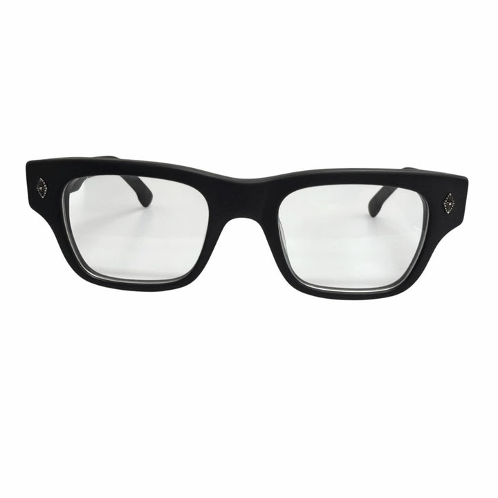 美品□CHROME HEARTS クロムハーツ CRYPDIC 一部SV925 CHクロス メガネ 眼鏡 アイウェア ブラック 51□22-145 度なし 重量54g メンズ
