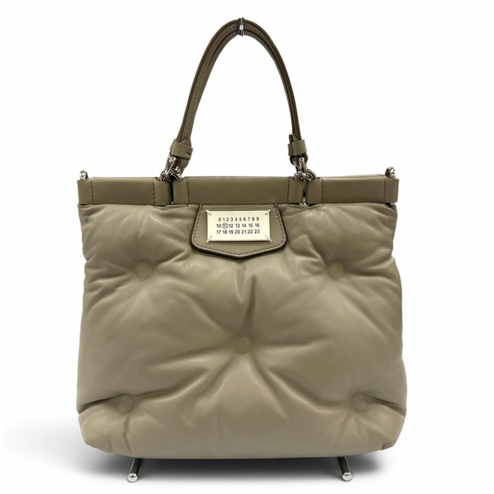 美品☆Maison Margiela 11 メゾンマルジェラ11 S56WD0133 GLAM SLAM SHOPPING SMALL グラムスラム トートバッグ レザー グレー 保存袋付