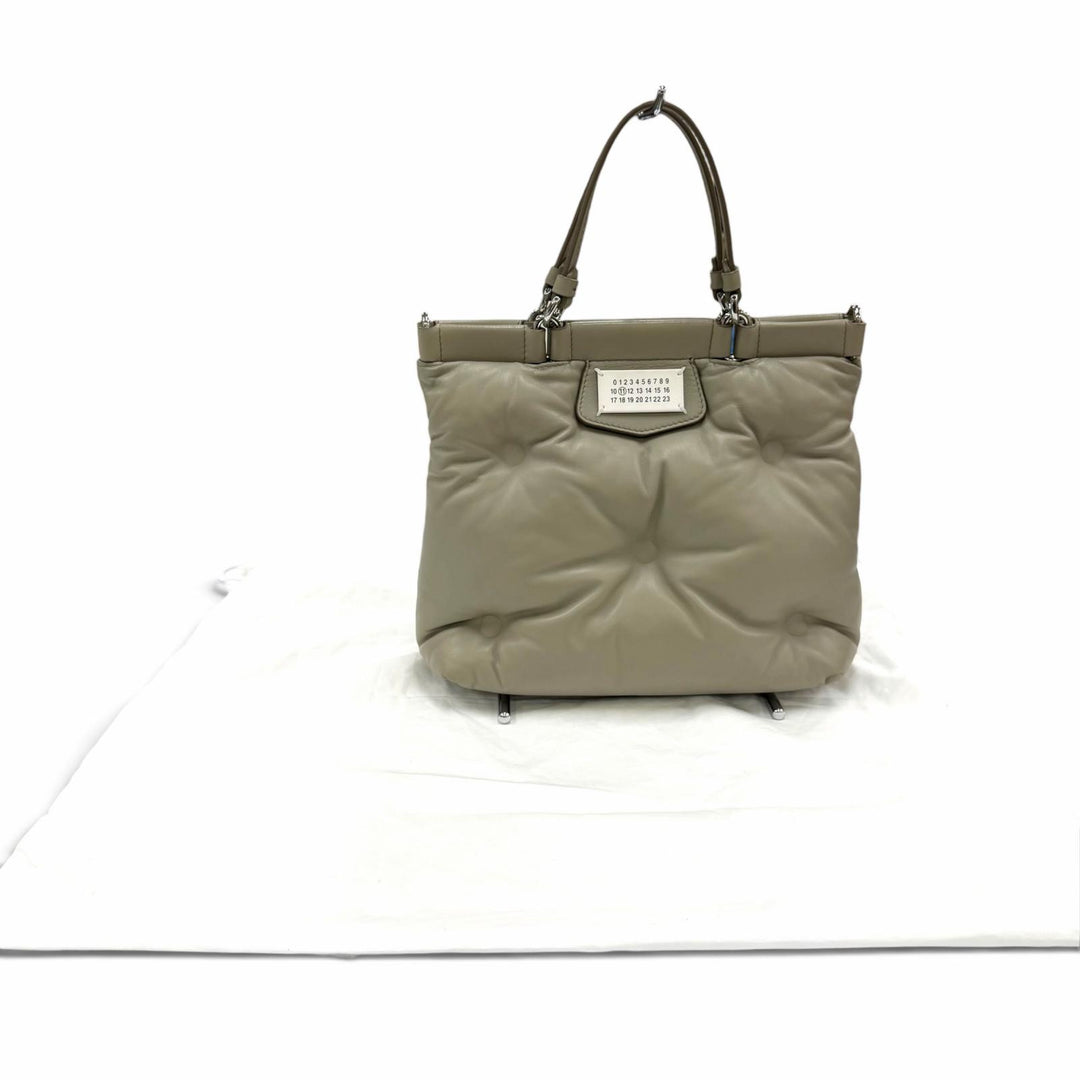 美品☆Maison Margiela 11 メゾンマルジェラ11 S56WD0133 GLAM SLAM SHOPPING SMALL グラムスラム トートバッグ レザー グレー 保存袋付