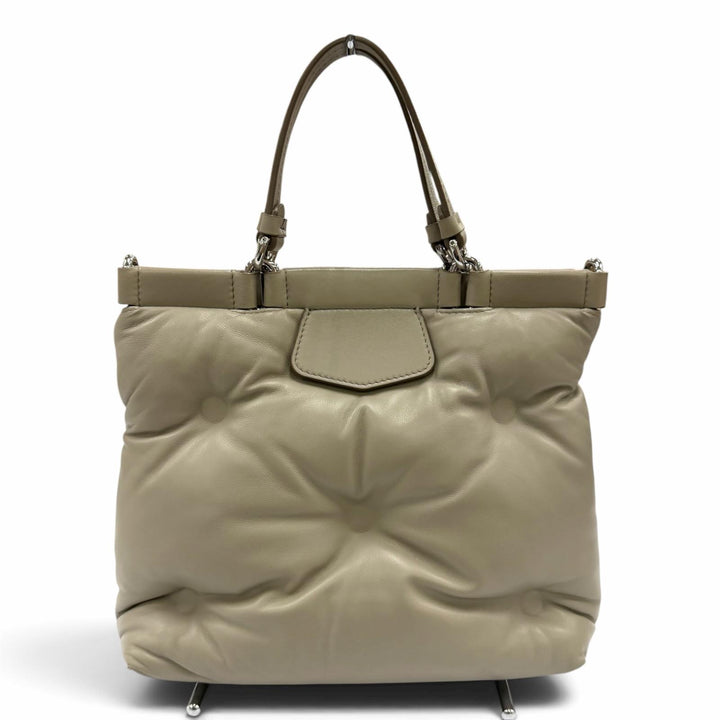美品☆Maison Margiela 11 メゾンマルジェラ11 S56WD0133 GLAM SLAM SHOPPING SMALL グラムスラム トートバッグ レザー グレー 保存袋付