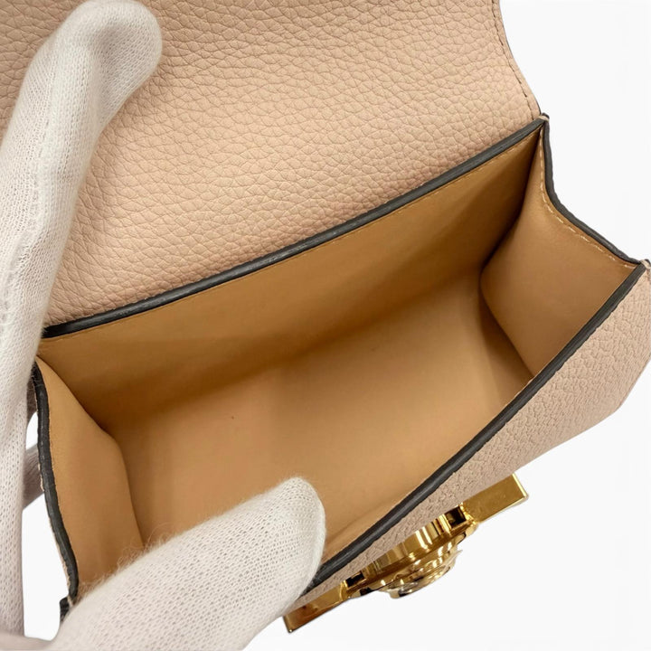 極美品☆MOYNAT モワナ REJANE NANO レジェンヌ レザー 2WAY ミニハンドバッグ ショルダーバッグ ピンクベージュ フランス製 保存袋付き
