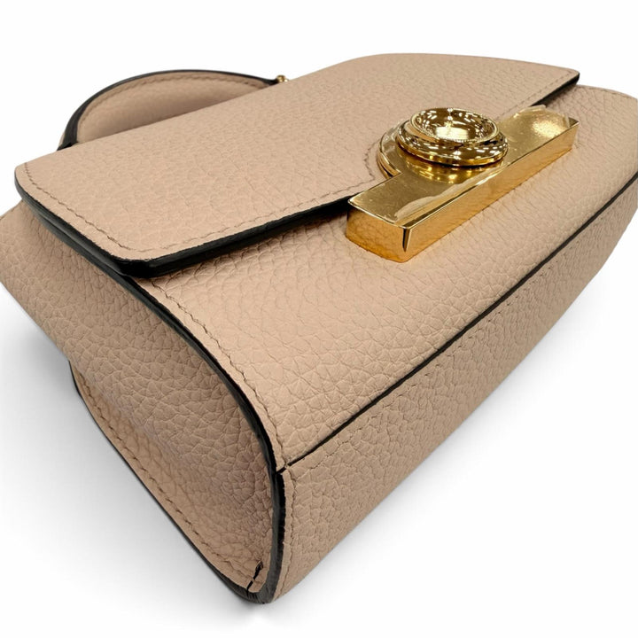 極美品☆MOYNAT モワナ REJANE NANO レジェンヌ レザー 2WAY ミニハンドバッグ ショルダーバッグ ピンクベージュ フランス製 保存袋付き