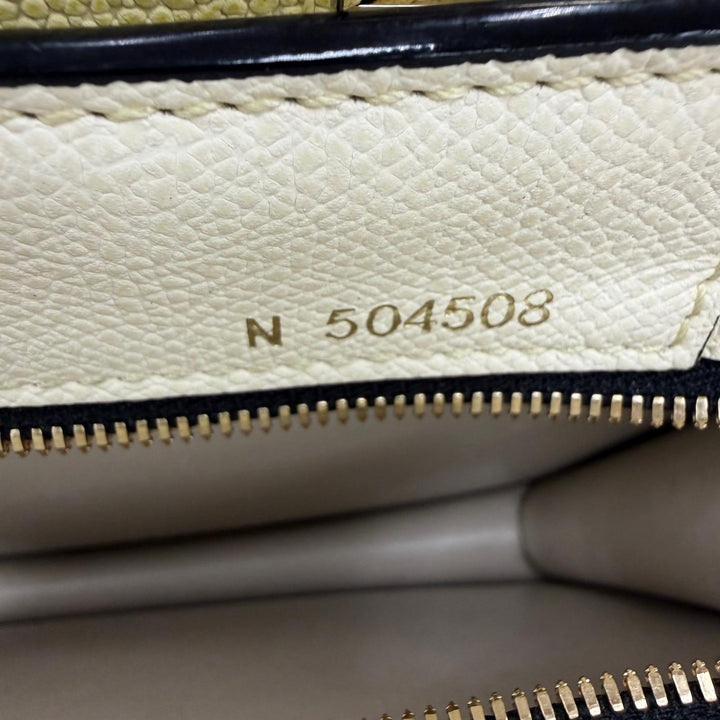 極美品☆Valextra ヴァレクストラ N504508 レザー ハンドバッグ トートバッグ ベージュ イエロー アイボリー イタリア製 レディース