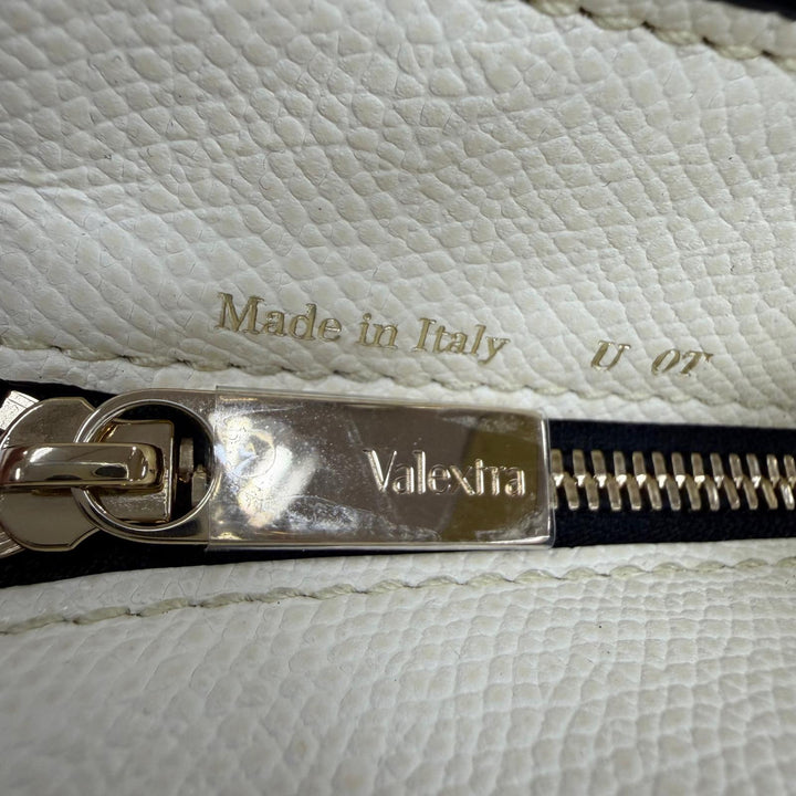 極美品☆Valextra ヴァレクストラ N504508 レザー ハンドバッグ トートバッグ ベージュ イエロー アイボリー イタリア製 レディース