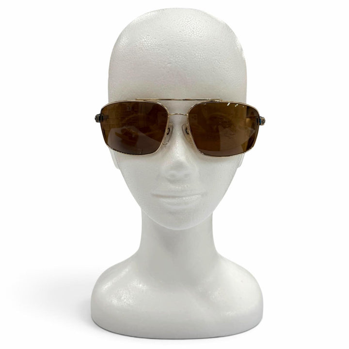 美品▼CHROME HEARTS クロムハーツ THE BEAST 3 925 ウッドテンプル アイウェア サングラス ゴールド ブラウン 度なし 重量39.09g メンズ