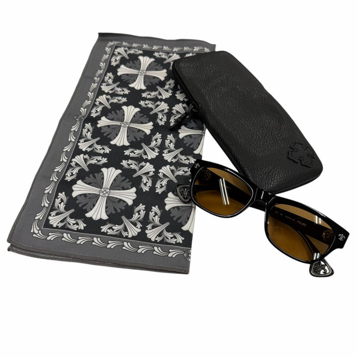 良品▼CHROME HEARTS クロムハーツ FILLED フィールド 925 BSフレア ウェリントン アイウェア サングラス 51□19-141 重量42.67g メンズ