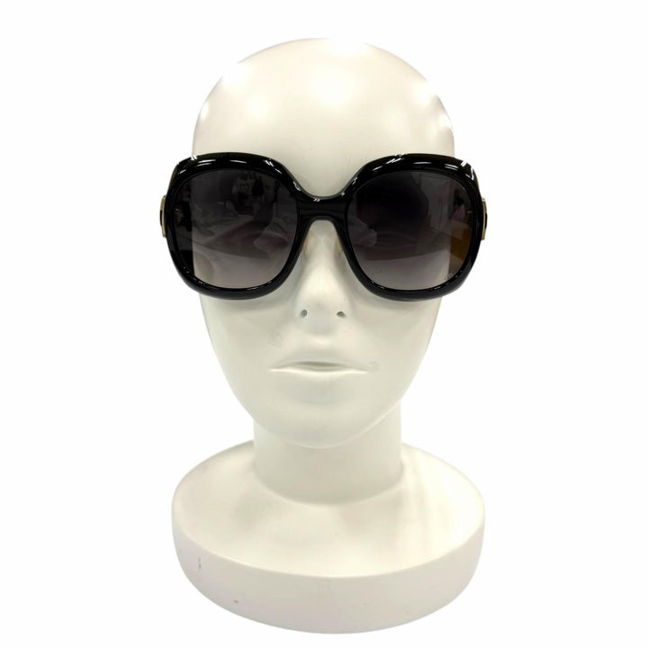極美品☆Christian Dior クリスチャンディオール カナージュフレーム CDロゴ サングラス ブラック ゴールド 56□20 120 デモレンズ 伊製