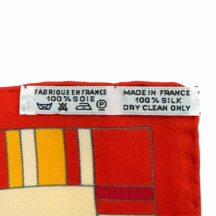 極美品△HERMES エルメス PRIERES AU VENT 風の中の祈り シルク100％ カレ90 スカーフ レッド系 マルチカラー フランス製 レディース