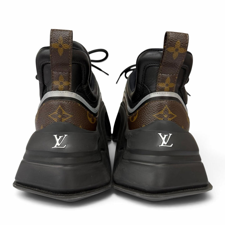 極美品☆LOUIS VUITTON ルイヴィトン 2023年製 アークライト2.0ライン レザー モノグラム スニーカー ブラック 37.5 イタリア製