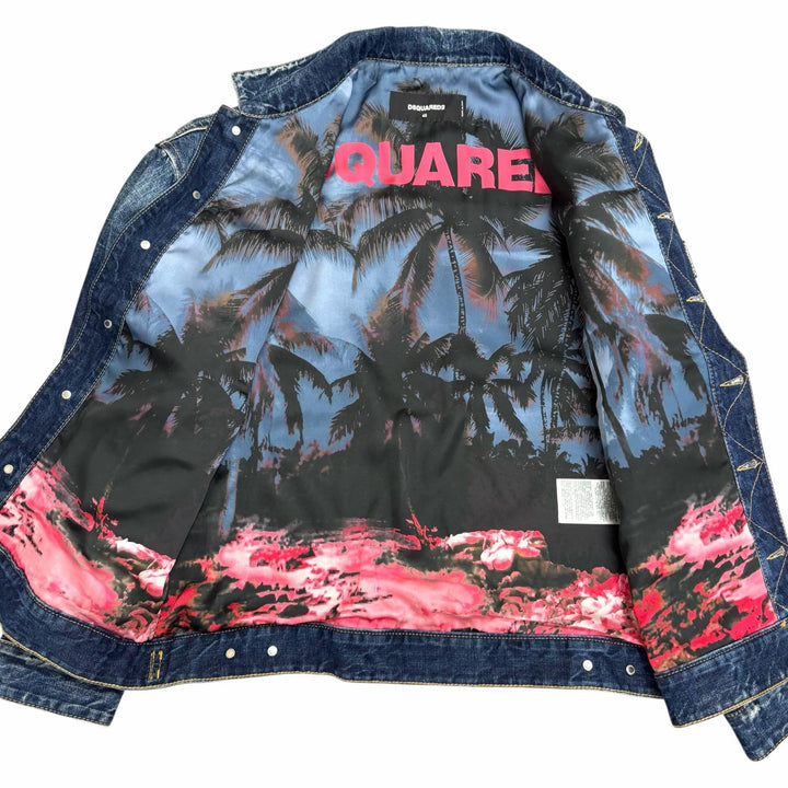 【ドンドン見直し】美品□DSQUARED2 S74AM1364 Dropped Shoulder Jean Jacket デニムジャケット インディゴブルー 46 イタリア製 正規品