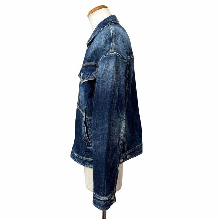 【ドンドン見直し】美品□DSQUARED2 S74AM1364 Dropped Shoulder Jean Jacket デニムジャケット インディゴブルー 46 イタリア製 正規品