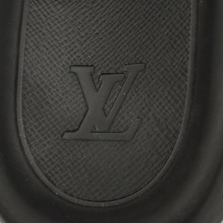 良品▼LOUIS VUITTON ルイヴィトン 2022年製 ウォーターフロントライン ラバー モノグラム ミュール サンダル ブラック 7 伊製 メンズ