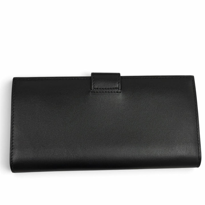 極美品★PRADA プラダ 1MV025 トライアングルロゴ シティカーフ タブ ロングウォレット 長財布 ブラック イタリア製 レディース 箱付き
