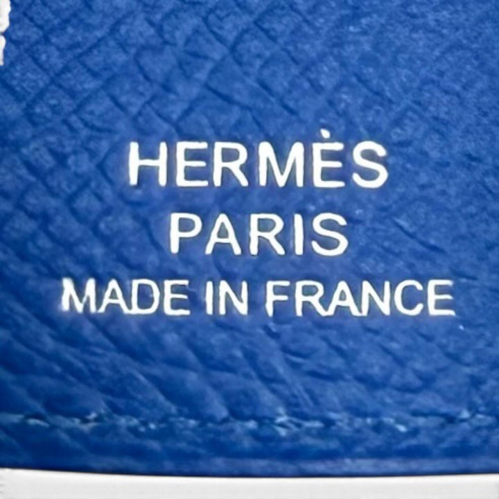 未使用品★HERMES エルメス ベアン ヴォーエプソン ブルージェリージュ シルバー金具 H金具付き 4連 キーケース C刻印 フランス製 箱付き