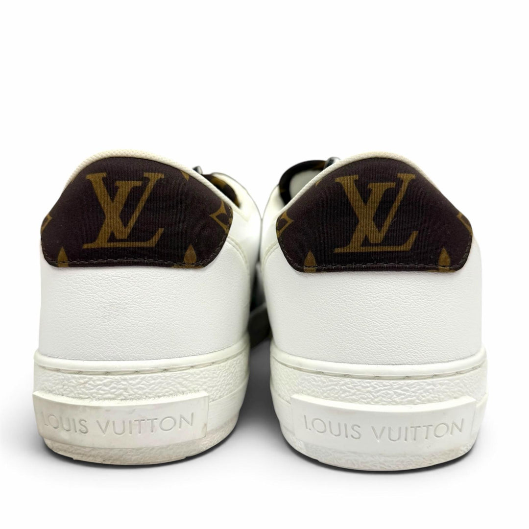 美品▼LOUIS VUITTON ルイヴィトン チャーリーライン レザー ローカットスニーカー ホワイト ライトグレー ブラック 7.5 箱・保存袋付き