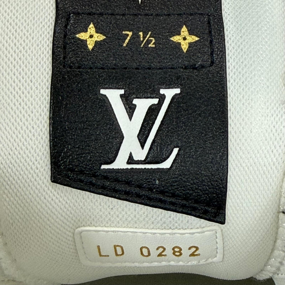 美品▼LOUIS VUITTON ルイヴィトン チャーリーライン レザー ローカットスニーカー ホワイト ライトグレー ブラック 7.5 箱・保存袋付き