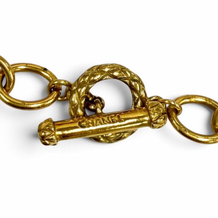 美品★CHANEL シャネル ヴィンテージ 95P ココマーク チェーン ネックレス ペンダント アクセサリー ゴールド フランス製 レディース