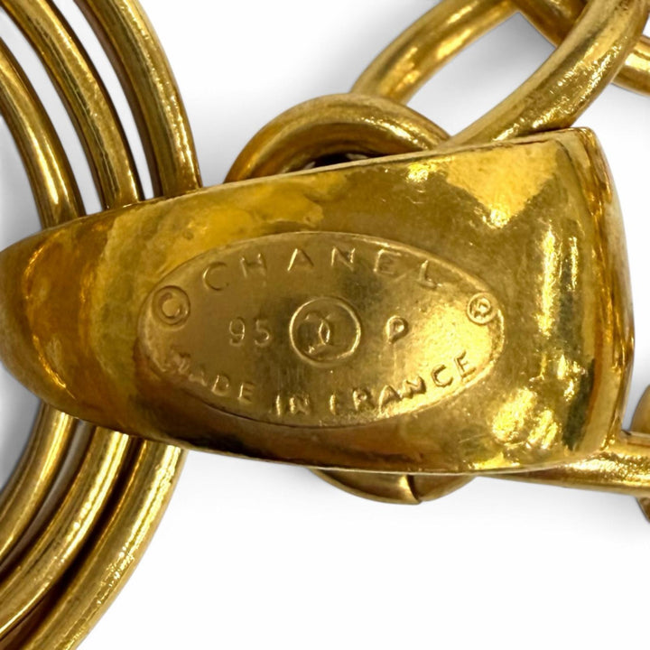 美品★CHANEL シャネル ヴィンテージ 95P ココマーク チェーン ネックレス ペンダント アクセサリー ゴールド フランス製 レディース