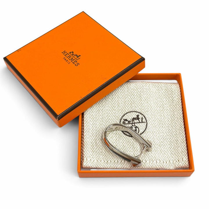 極美品★HERMES エルメス リング ジョケット ダブル シルバー ブラック メタル ヴォーエプソン 指輪 53（JP13号相当） 仏製 箱・保存袋付き