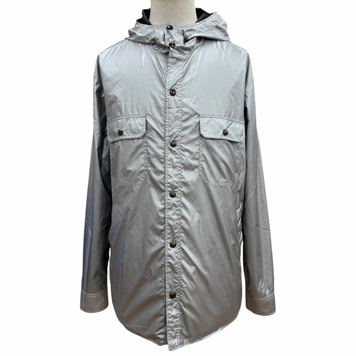 未使用品▼MONCLER モンクレール DONAN ロゴワッペン付 フーデッド リバーシブル マウンテンパーカー カーキ ブラック シルバー 3 正規品
