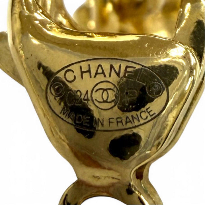 極美品★CHANEL シャネル C24P ABD016 ココマーク キルティング ラインストーン ネックレス アクセサリー ゴールド 仏製 レディース