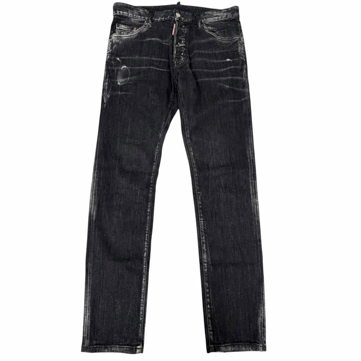 【ドンドン見直し】美品□DSQUARED2 ディースクエアード 24SS S74LB1474 Cooi Guy Jean スキニー デニムパンツ 黒 48 イタリア製 正規品