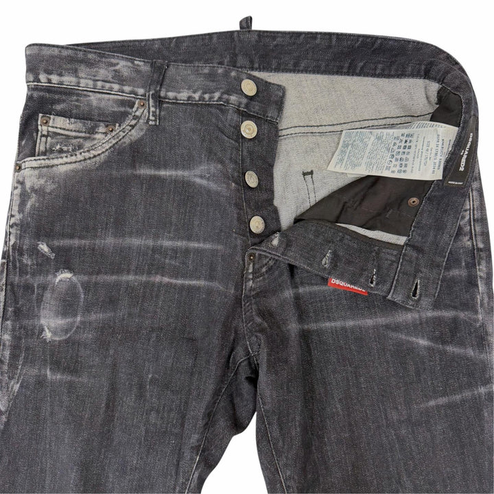【ドンドン見直し】美品□DSQUARED2 ディースクエアード 24SS S74LB1474 Cooi Guy Jean スキニー デニムパンツ 黒 48 イタリア製 正規品