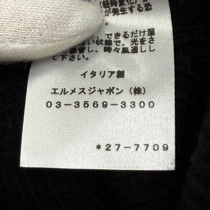 未使用品★HERMES エルメス 2H2644D6 LA PROMENADE DU MATIN 朝の散歩 ウール カシミヤ混 セリエボタン ニット ブラック 36 伊製 正規品