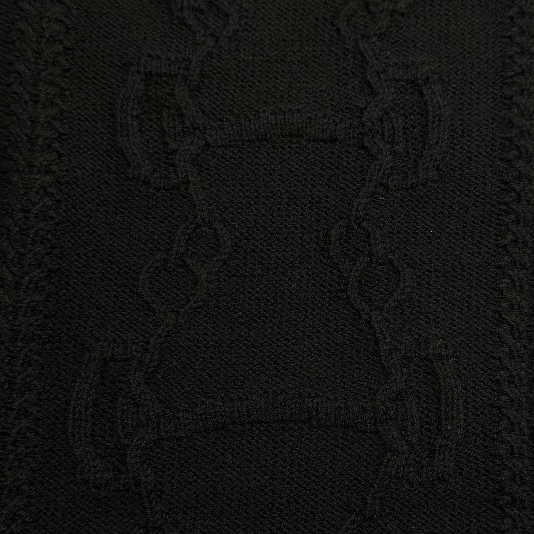 未使用品★HERMES エルメス 2H2644D6 LA PROMENADE DU MATIN 朝の散歩 ウール カシミヤ混 セリエボタン ニット ブラック 36 伊製 正規品
