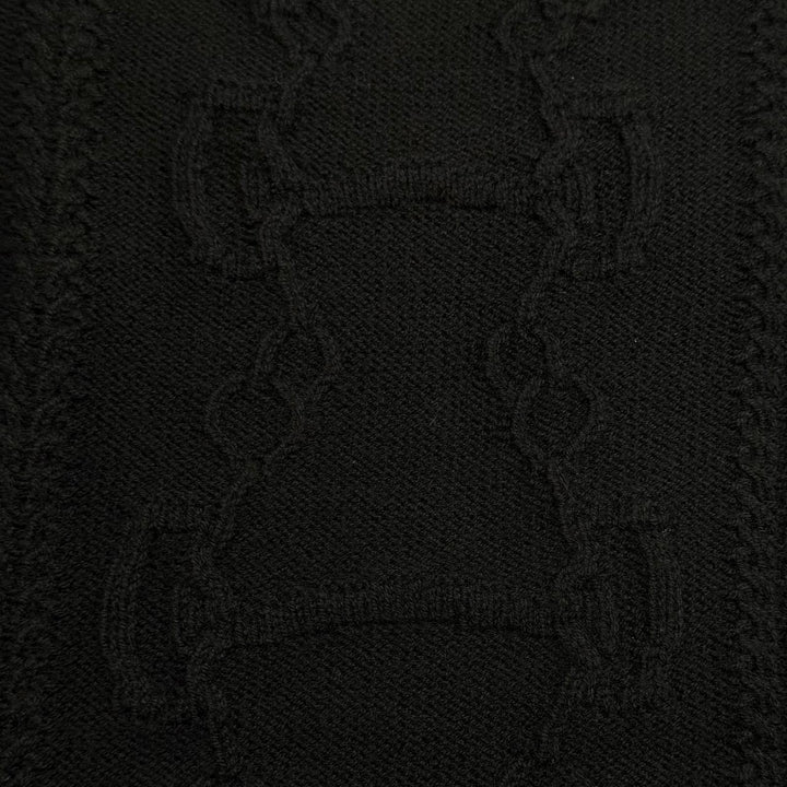 未使用品★HERMES エルメス 2H2644D6 LA PROMENADE DU MATIN 朝の散歩 ウール カシミヤ混 セリエボタン ニット ブラック 36 伊製 正規品