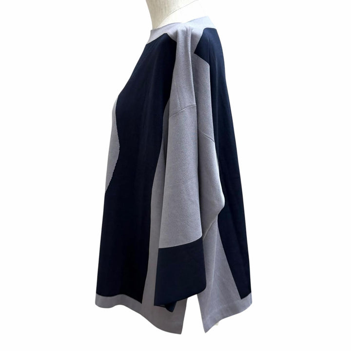 未使用品★HERMES エルメス 25SS 5E2686DA Brides de Gala 式典用馬勒 シルク混 ニット ネイビー グレー 38 仏製 正規品 レディース