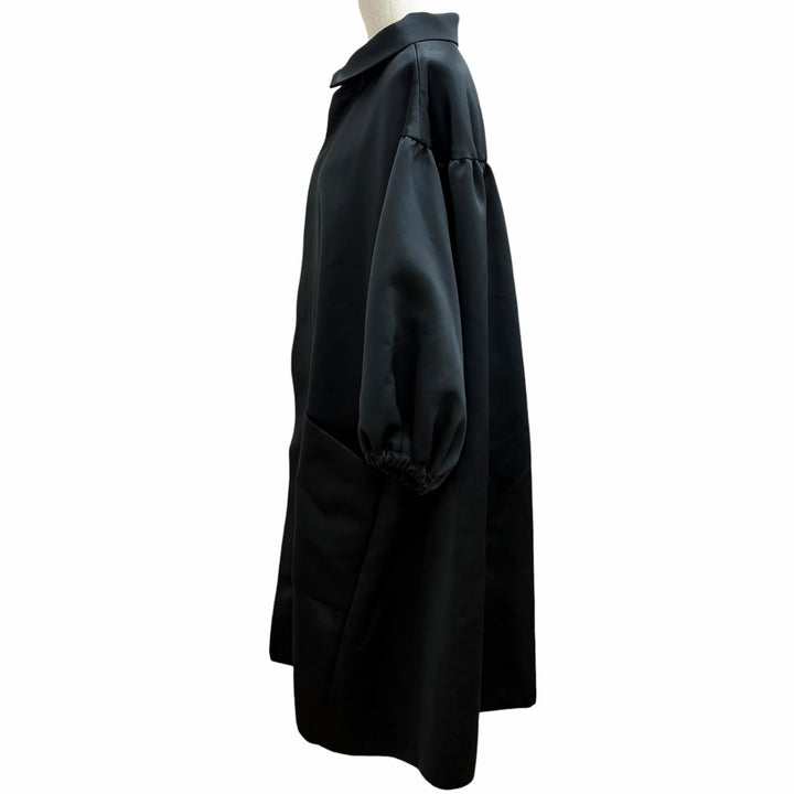 美品★Maison Margiela 4 メゾンマルジェラ4 S51CU0251 パフスリーブ サテン オーバーコート ブラック 38 イタリア製 正規品 レディース