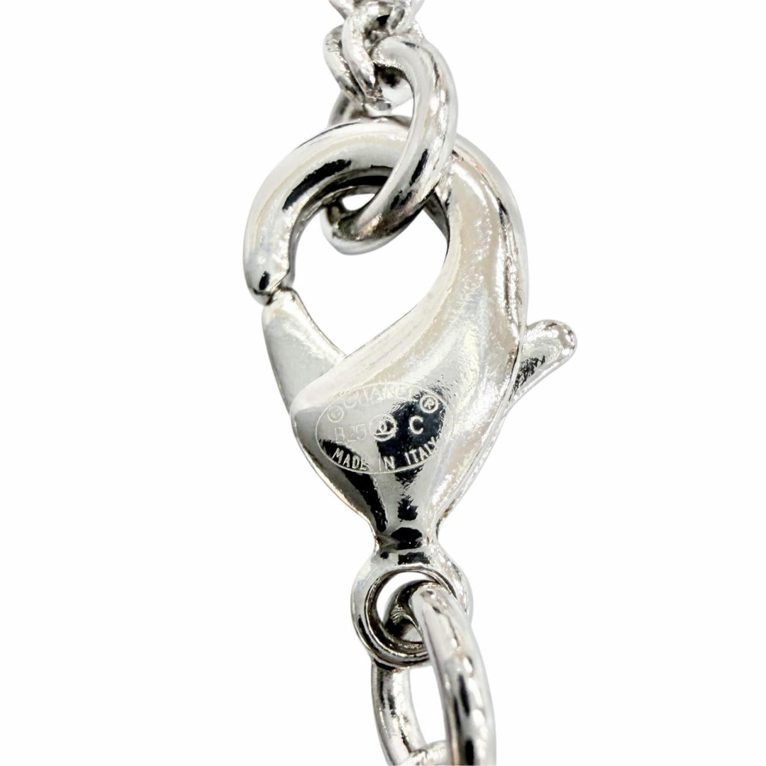 極美品△CHANEL シャネル B25C CCロゴ ココマーク クリスタル キューブ ネックレス ペンダント アクセサリー シルバー レディース 箱付き