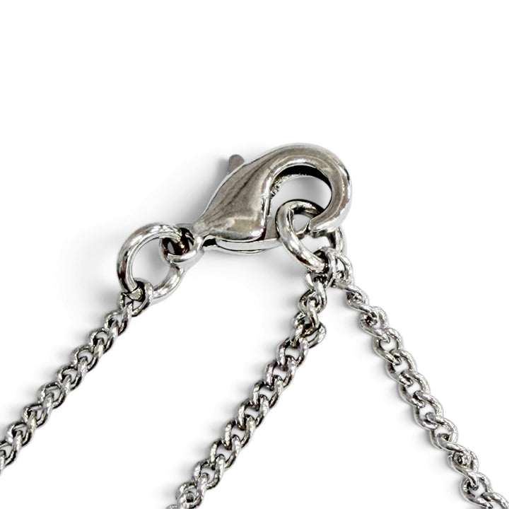 極美品△CHANEL シャネル B25C CCロゴ ココマーク クリスタル キューブ ネックレス ペンダント アクセサリー シルバー レディース 箱付き