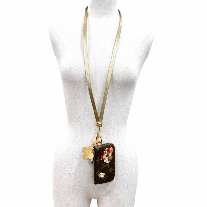 未使用品☆LOUIS VUITTON ルイヴィトン M15338 レザー ヴィヴィエンヌウィンターホリデー ポーチ付 フォンホルダー スマホアクセサリー