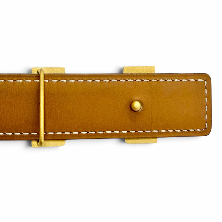 美品△HERMES エルメス ヴィンテージ ゴールド金具 マルジェラ期 ミニコンスタンス H リバーシブル レザー ベルト 黒 茶色 65 □A刻印