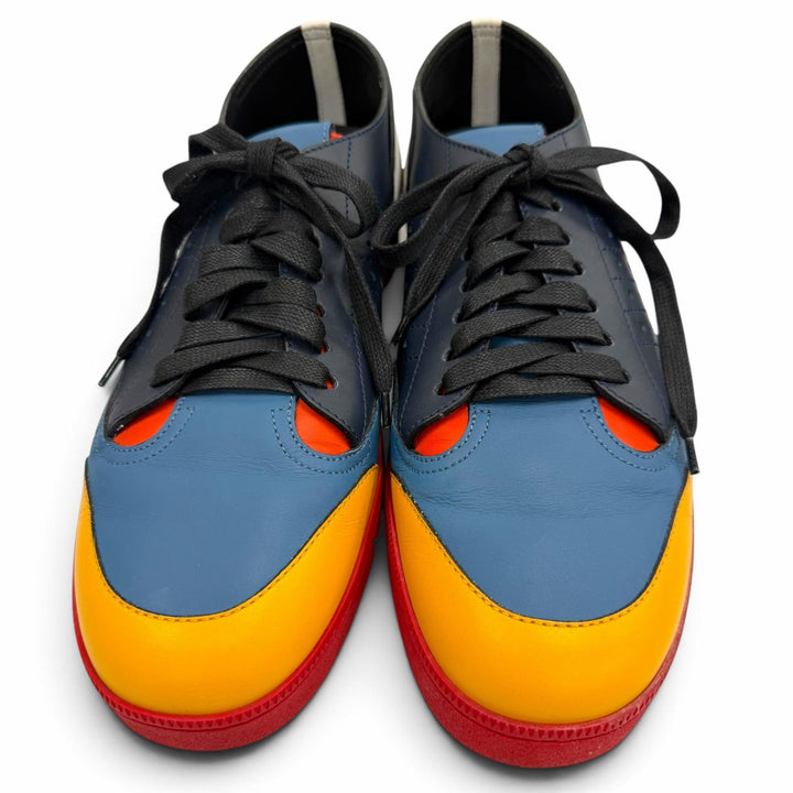 極美品▼LOEWE ロエベ 581511 レザー アナグラム刻印 レースアップ ローカットスニーカー マルチカラー 43 イタリア製 メンズ
