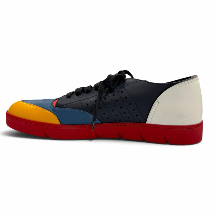 極美品▼LOEWE ロエベ 581511 レザー アナグラム刻印 レースアップ ローカットスニーカー マルチカラー 43 イタリア製 メンズ