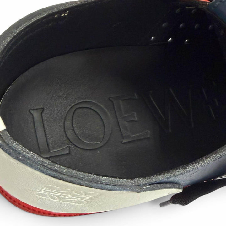 極美品▼LOEWE ロエベ 581511 レザー アナグラム刻印 レースアップ ローカットスニーカー マルチカラー 43 イタリア製 メンズ