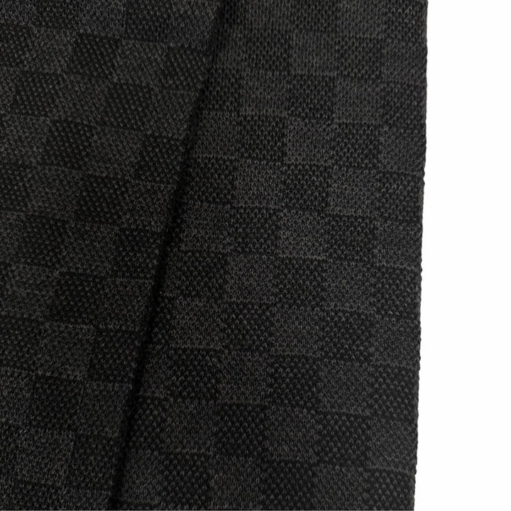 美品□LOUIS VUITTON ルイヴィトン M70028 エシャルプ・プティダミエ ウール100% LVロゴワッペン マフラー ブラック イタリア製 メンズ