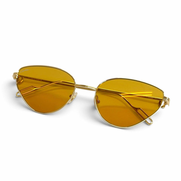 未使用品△Cartier カルティエ CT0155S プルミエール ドゥ カルティエ 2Cデコール キャッツアイ サングラス 57□19 140 デモレンズ 箱付