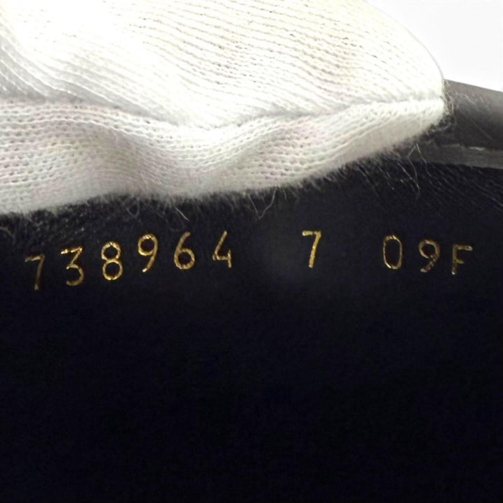 未使用品▼GUCCI グッチ 738964 GGスプリームキャンバス レザー ホースビット ミュール サンダル グレー 7 イタリア製 メンズ 箱付き